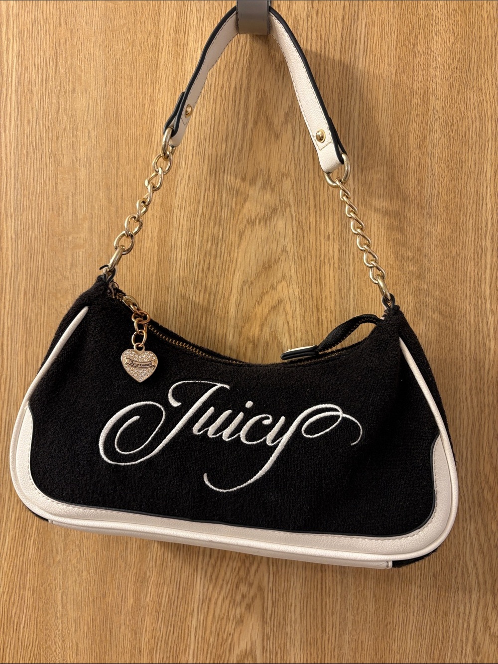 Y2K Juicy Couture Black & White Logo Shoulder Bag